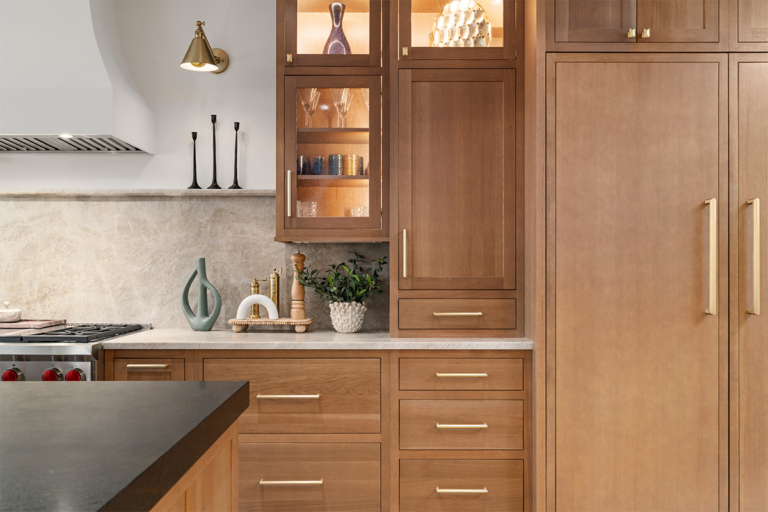 stained cabinets